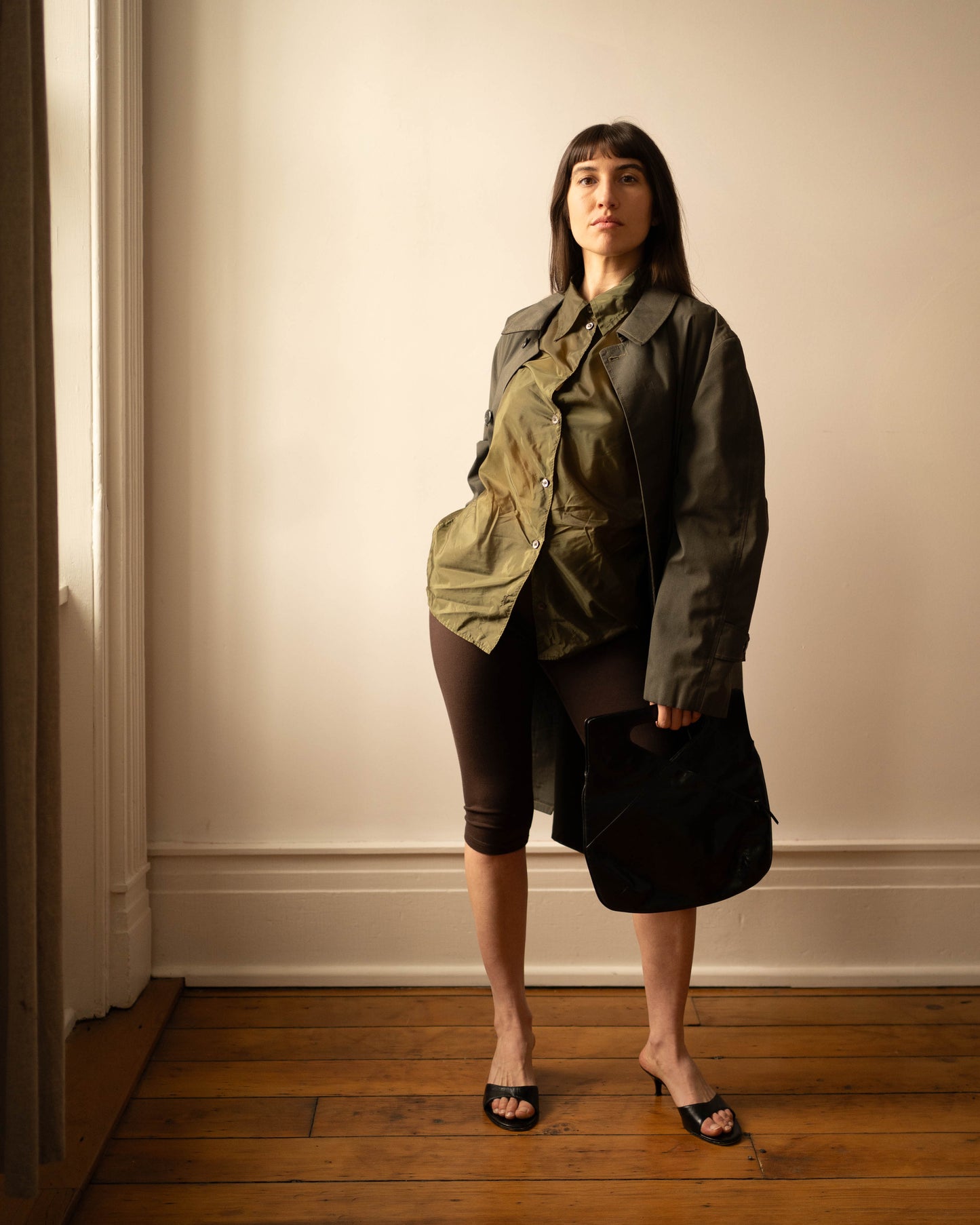 Dark sage green rain jacket