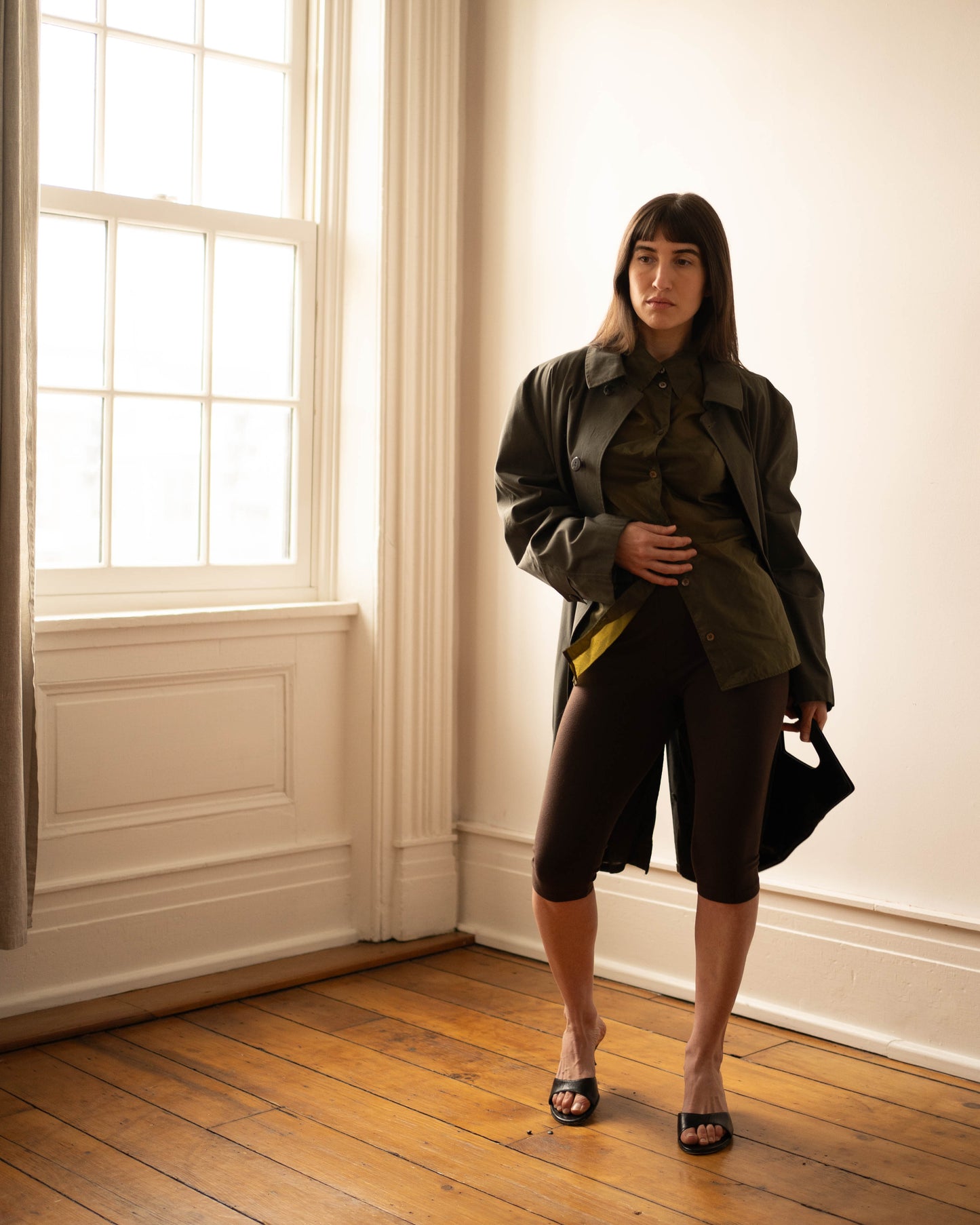 Dark sage green rain jacket