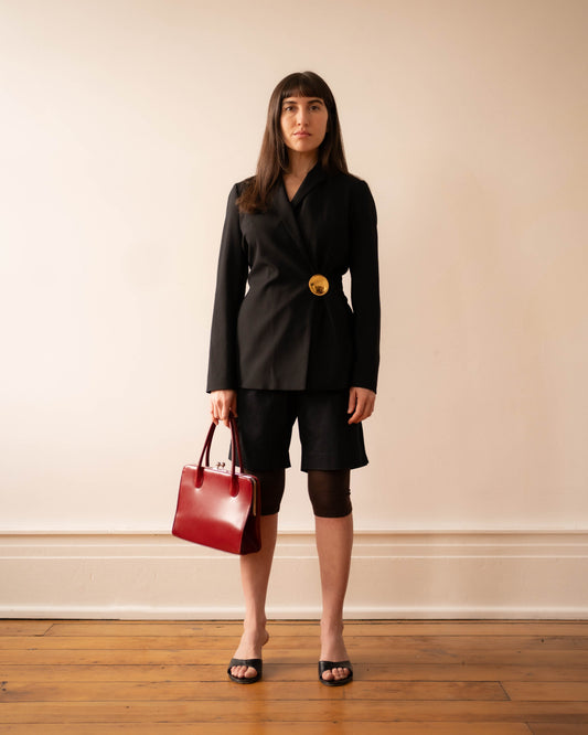 Banana Republic black wool wrap blazer