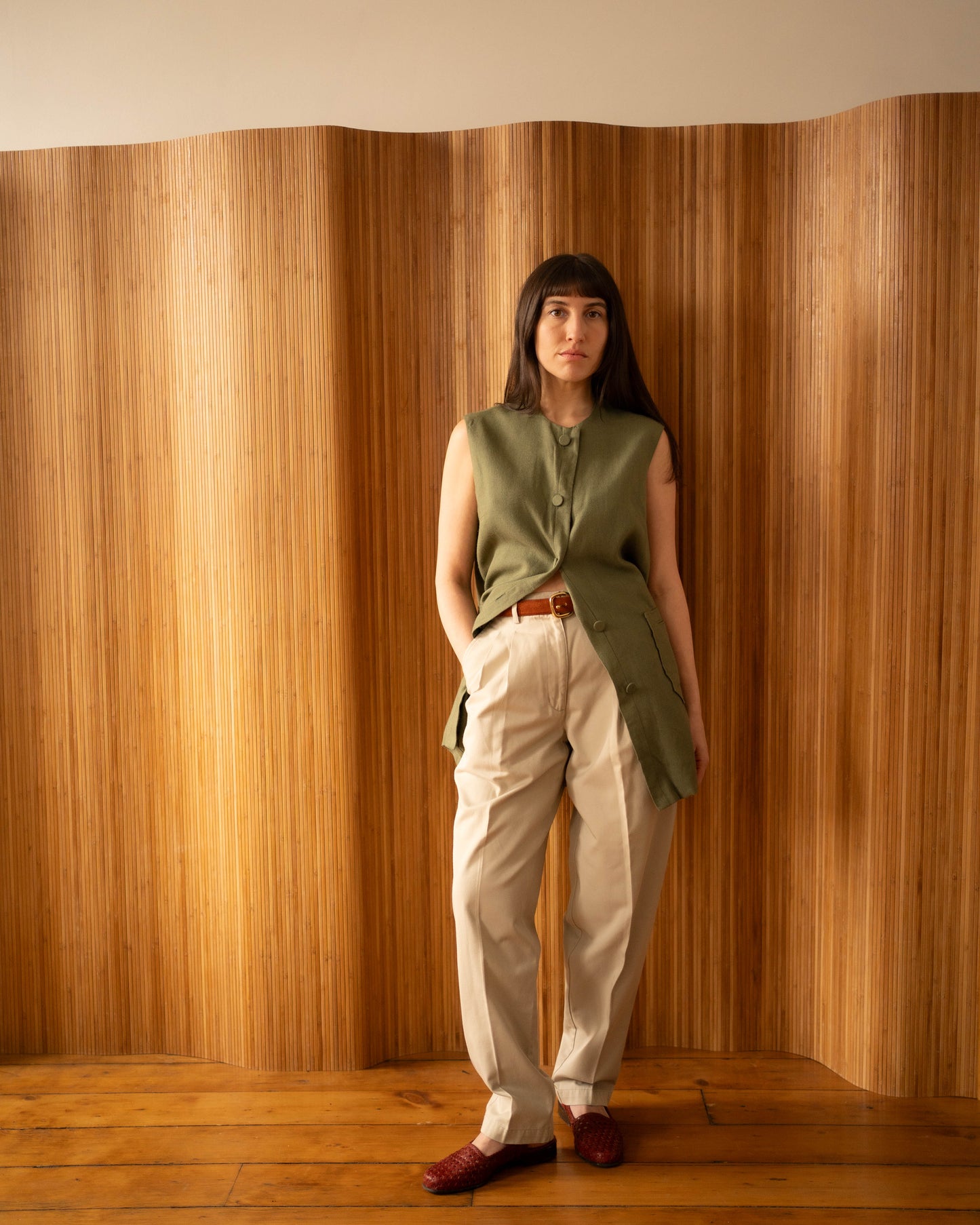 LL Bean beige khaki trousers