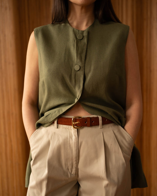 Sage tunic pocket vest
