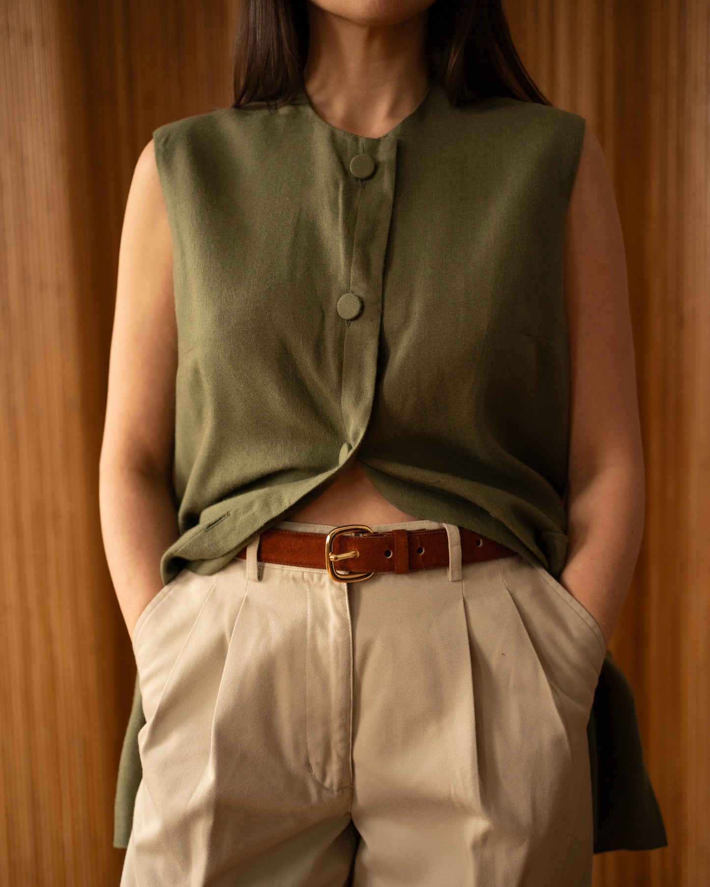 LL Bean beige khaki trousers