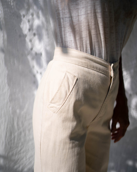 Cream 70s high waist denim - as is