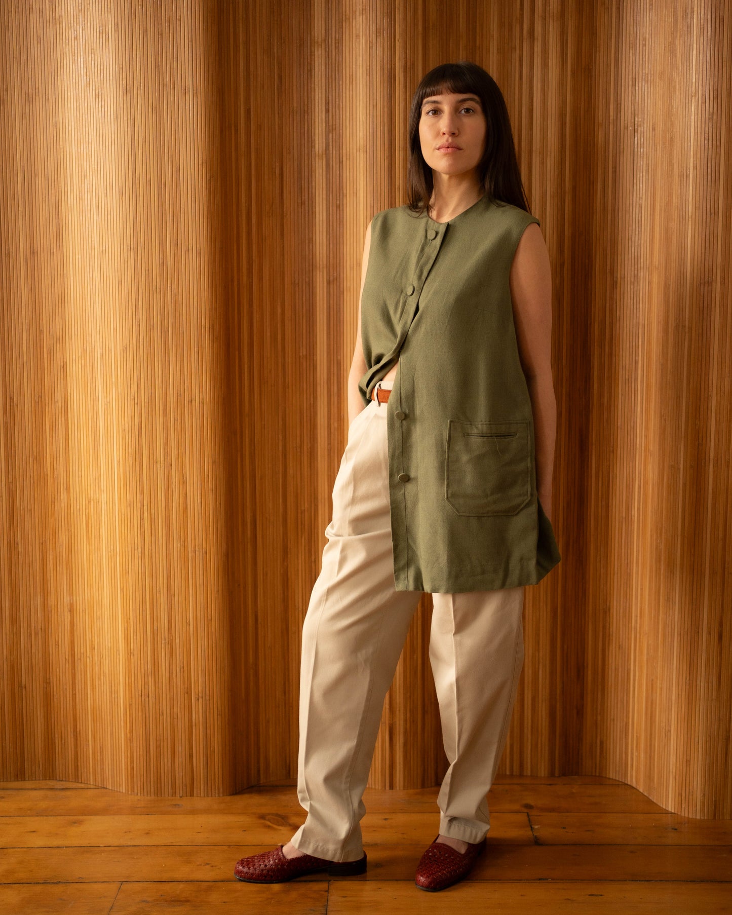 LL Bean beige khaki trousers