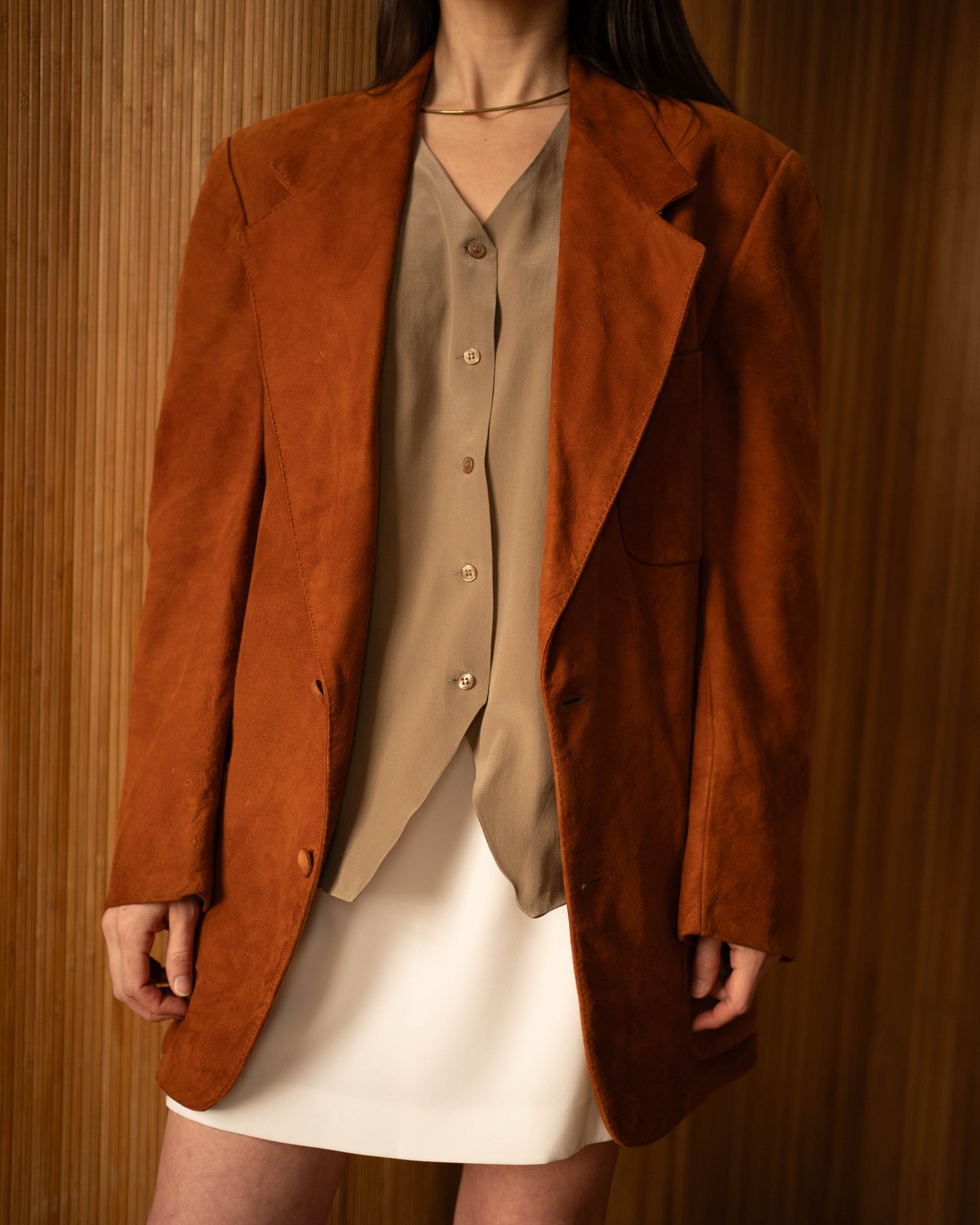 1940s soft suede camel blazer