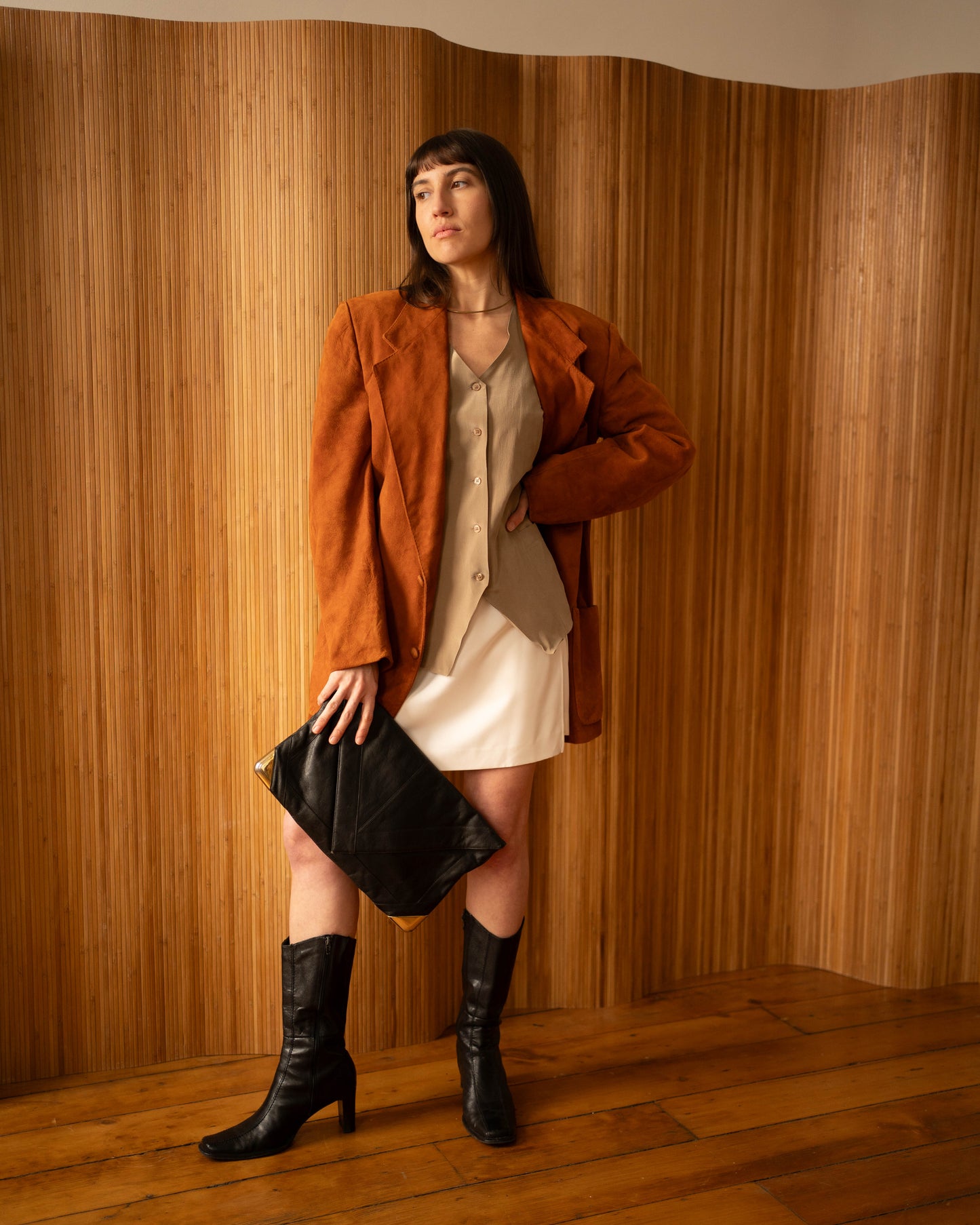 1940s soft suede camel blazer