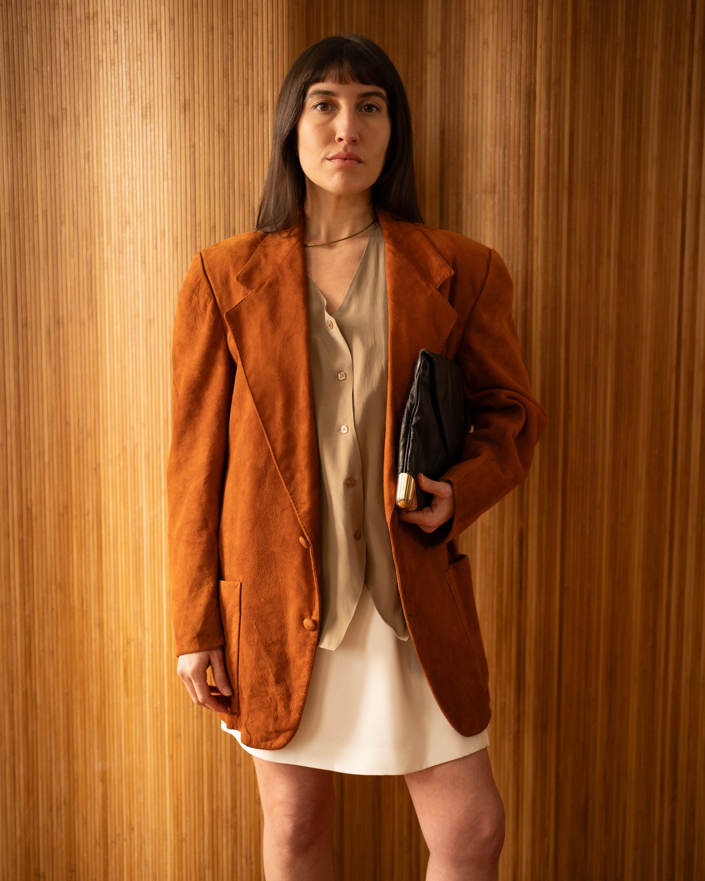 1940s soft suede camel blazer