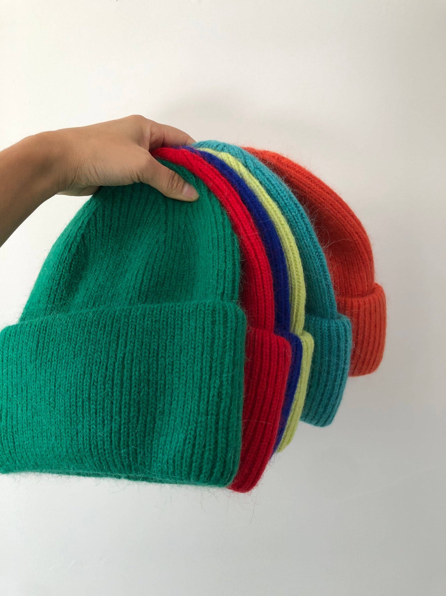 Angora beanie - Emerald Green