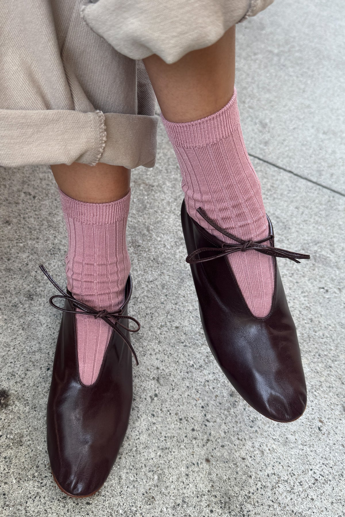 Her socks - desert rose