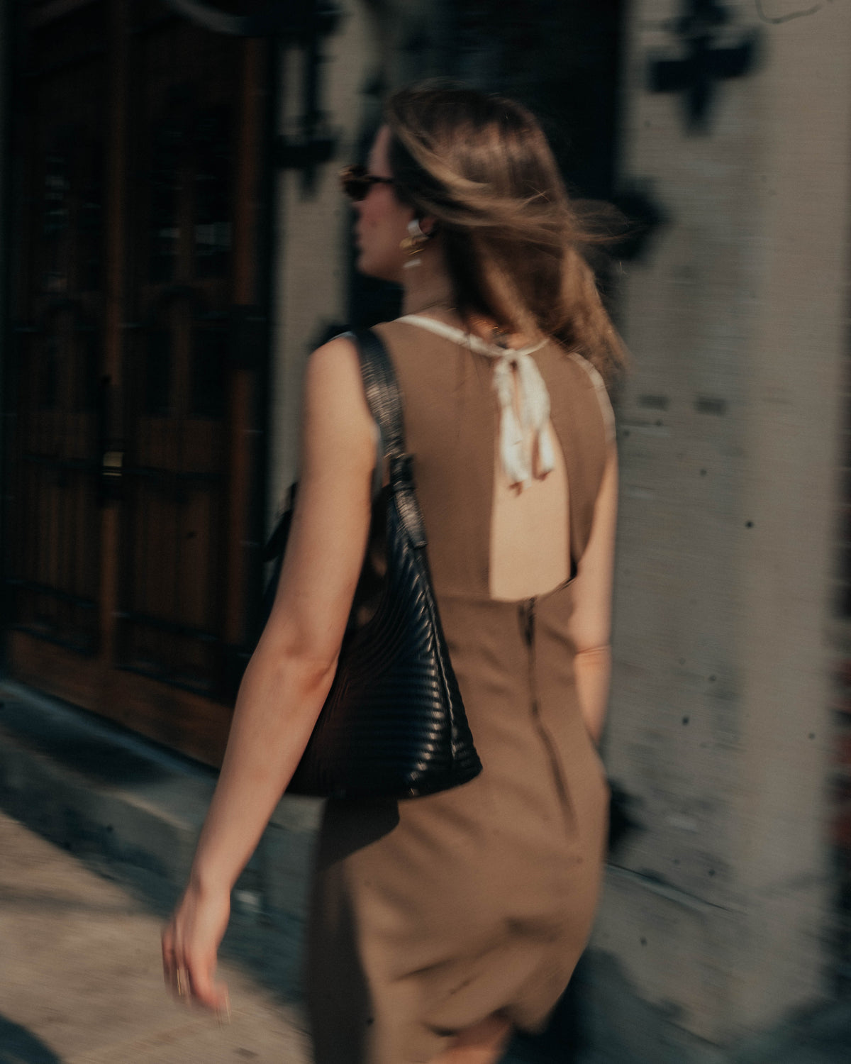 Taupe open back sundress