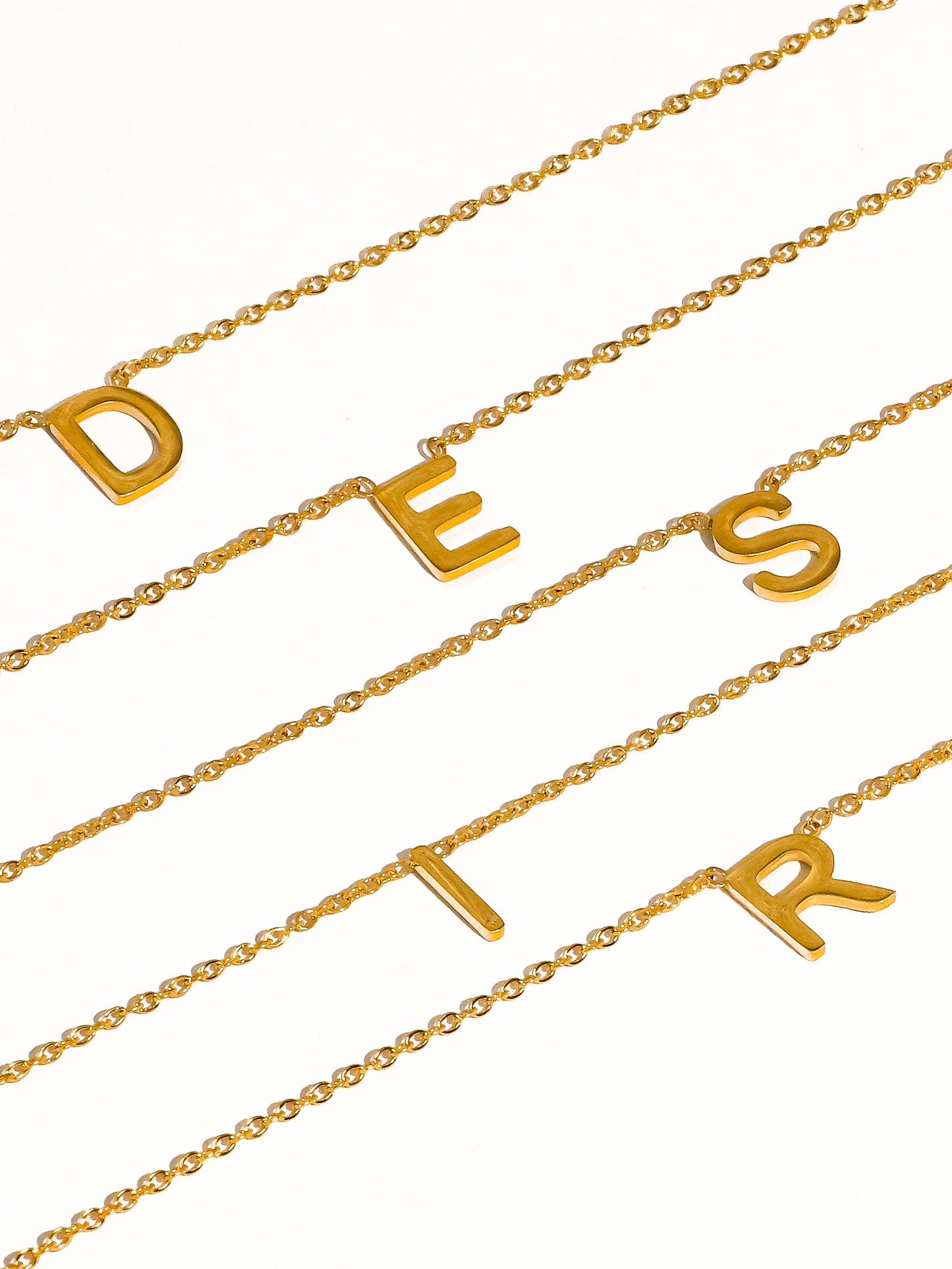 Desir gold petite initial necklace