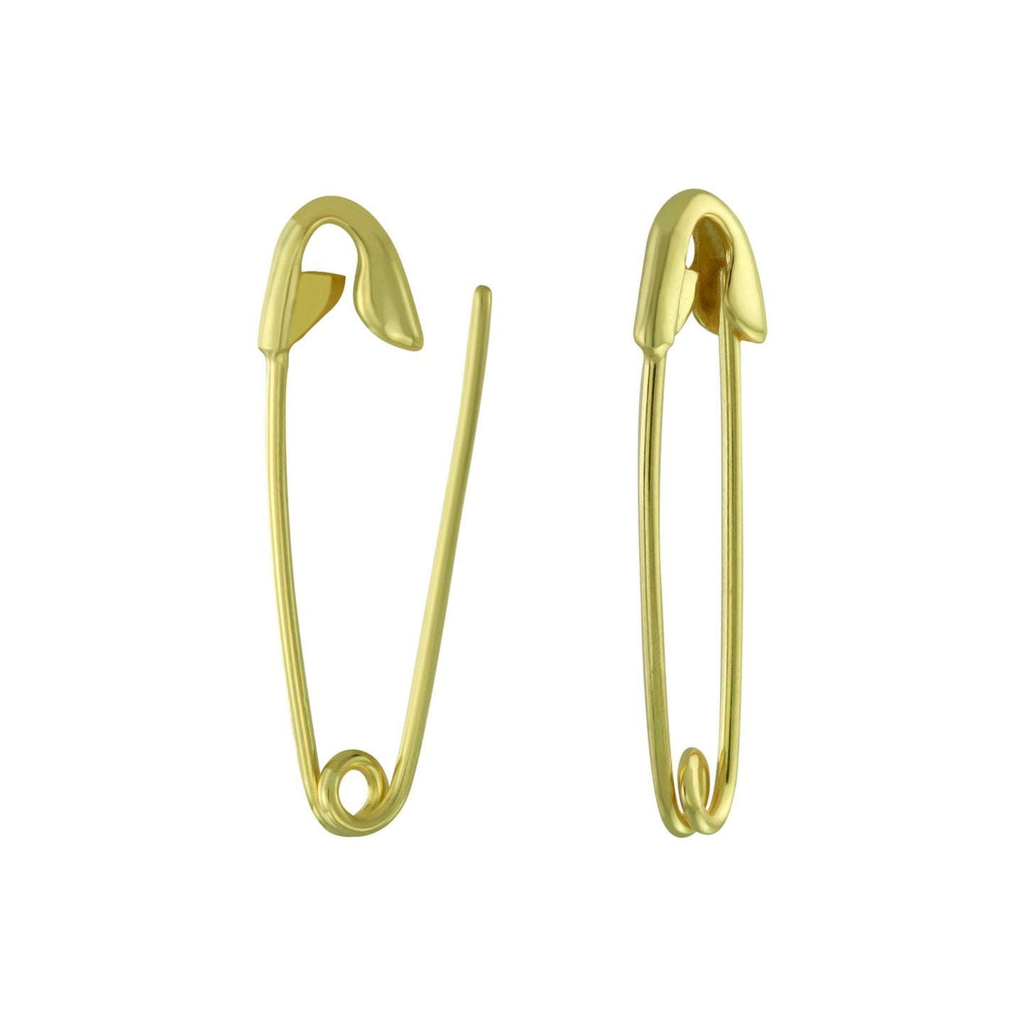 Safety Pin Earrings: Vermeil