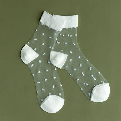 Polka Dots Sheer Mesh Socks