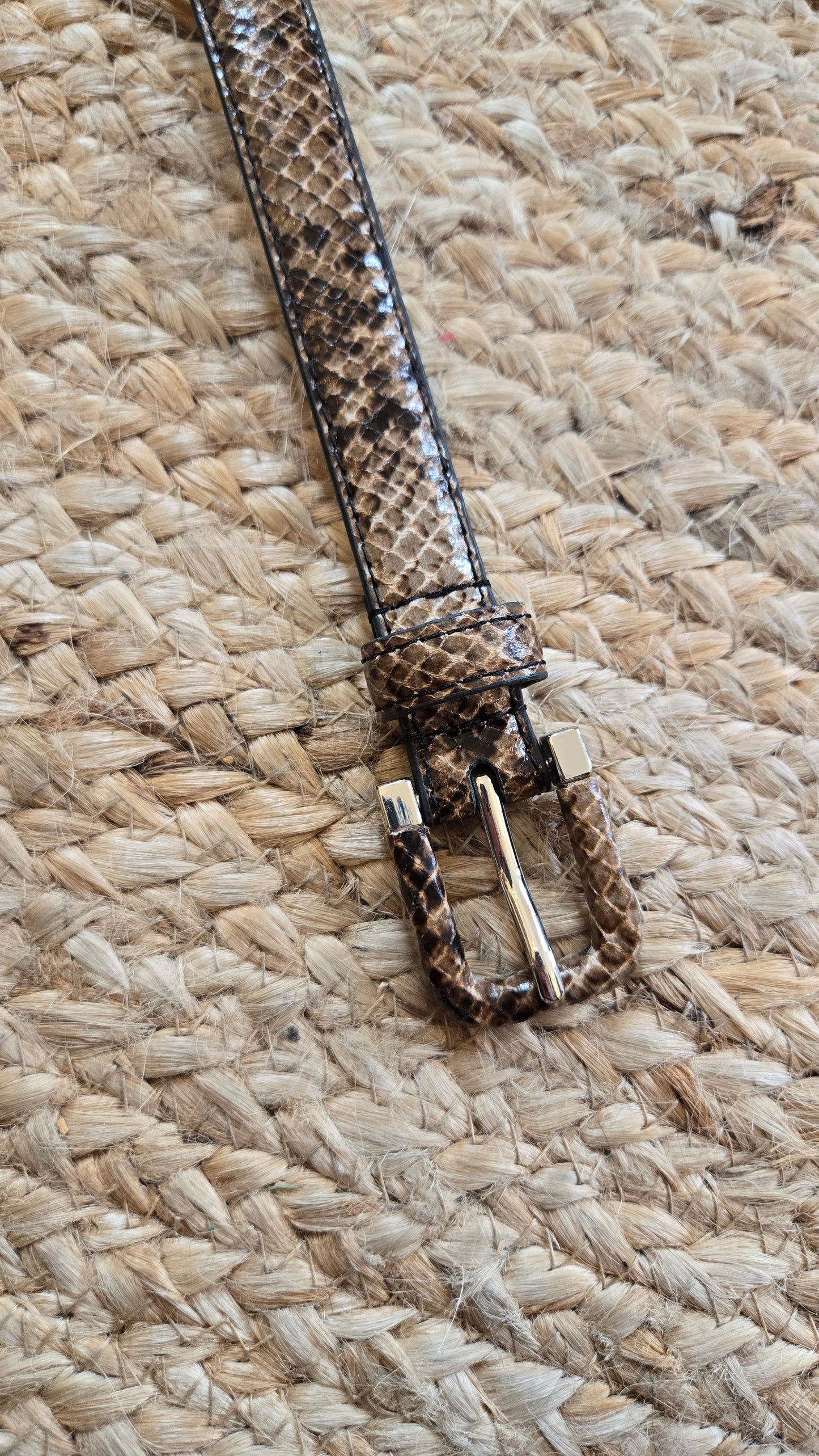 Brown & black faux snake belt