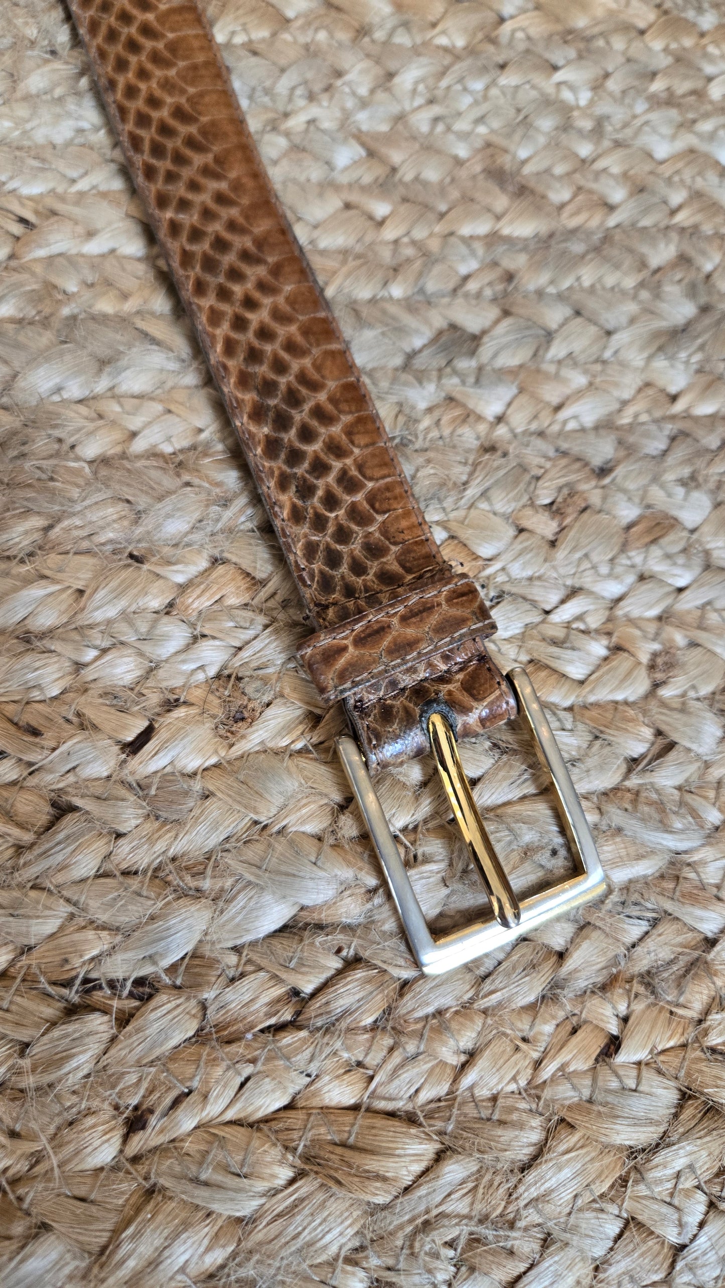 Brown snakeskin belt