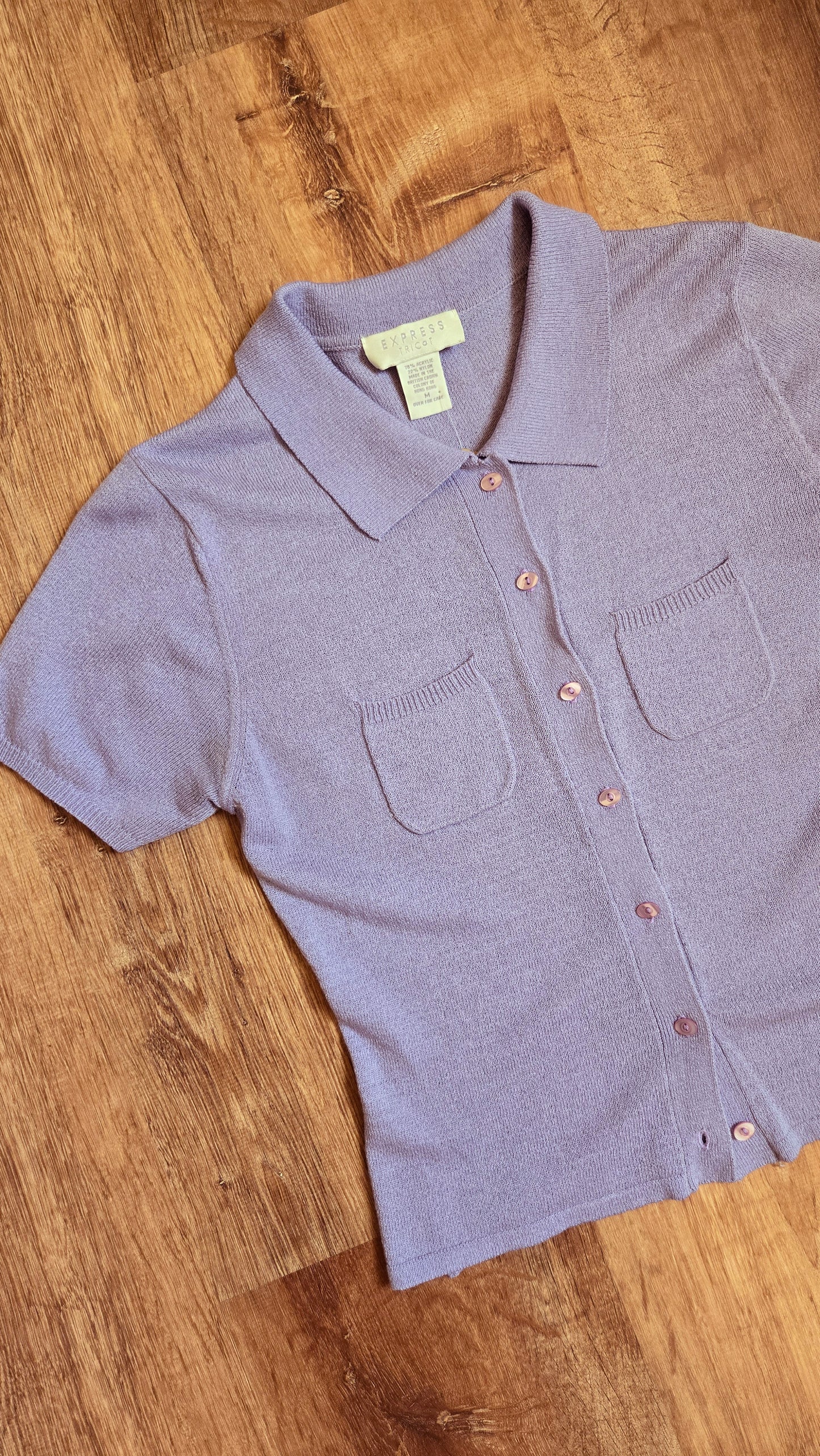 Express lavender knit polo