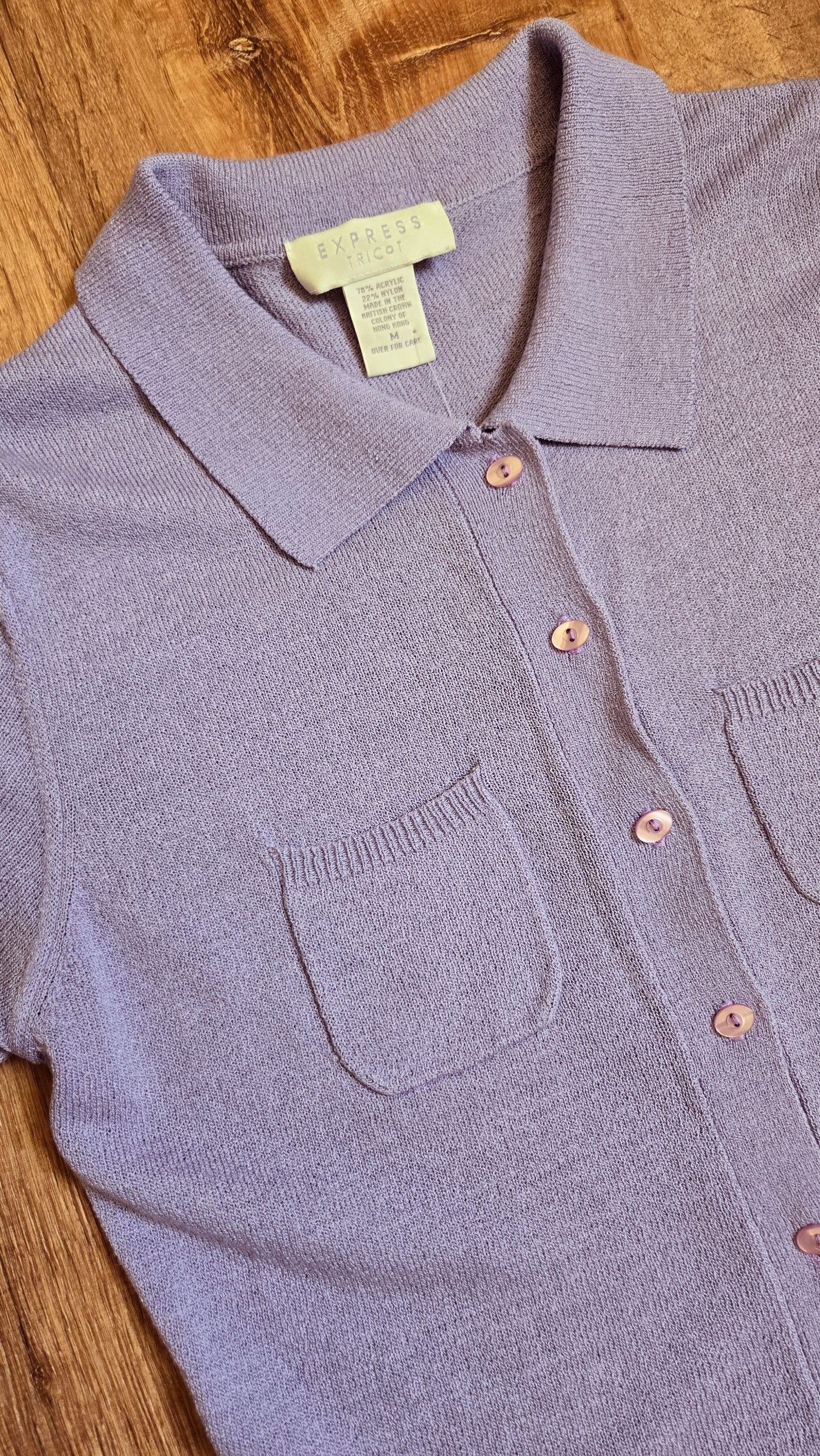 Express lavender knit polo