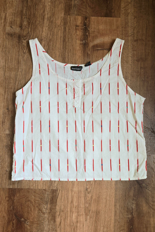 Ann Chabrol red striped print tank