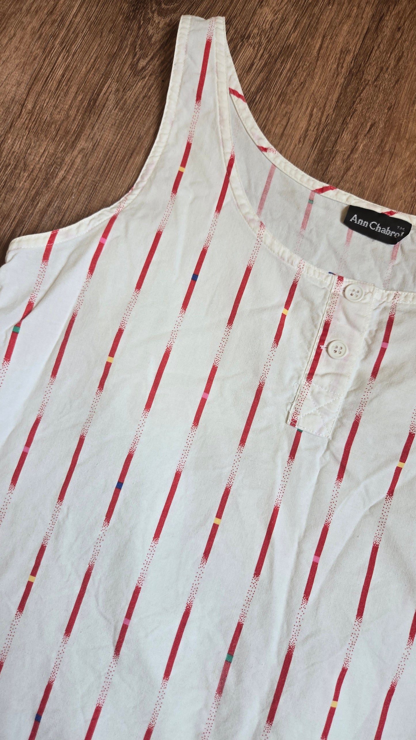 Ann Chabrol red striped print tank