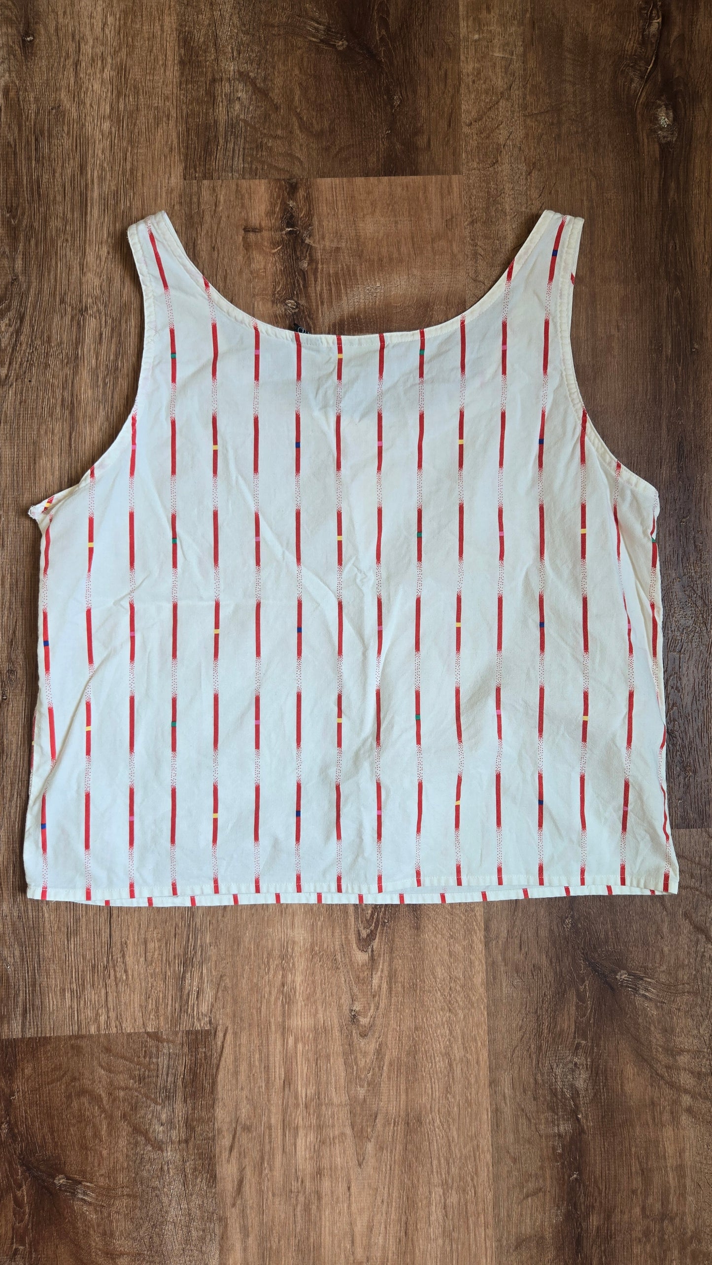 Ann Chabrol red striped print tank