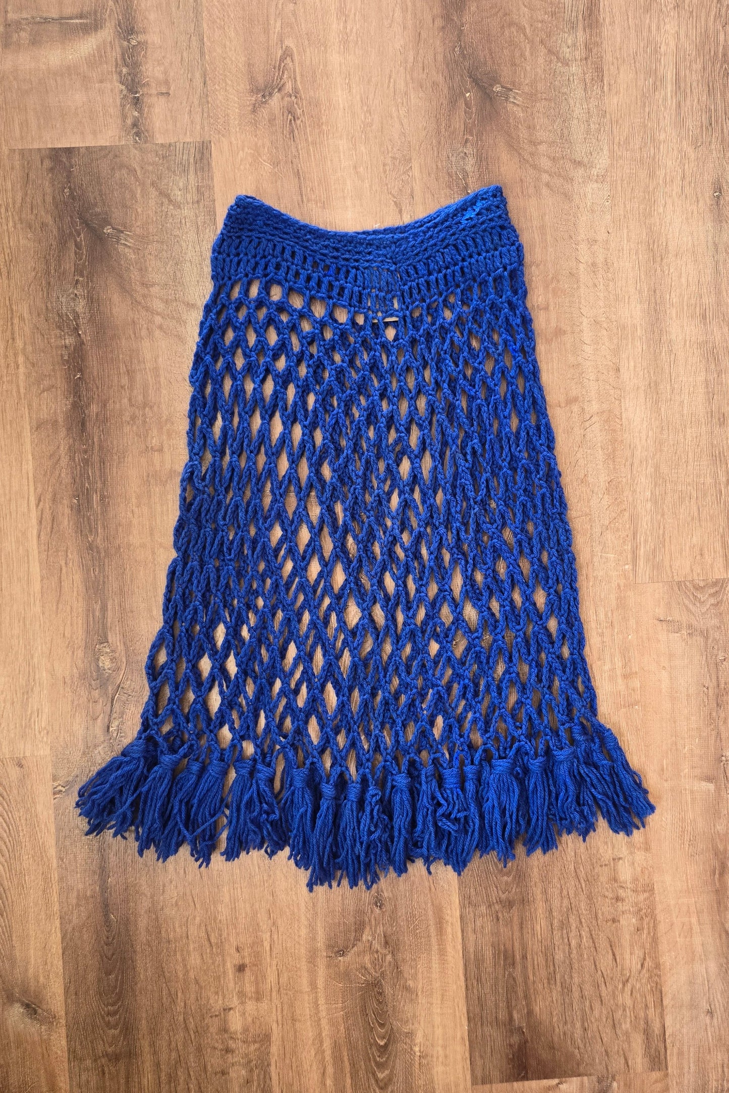 Blue handmade crochet skirt