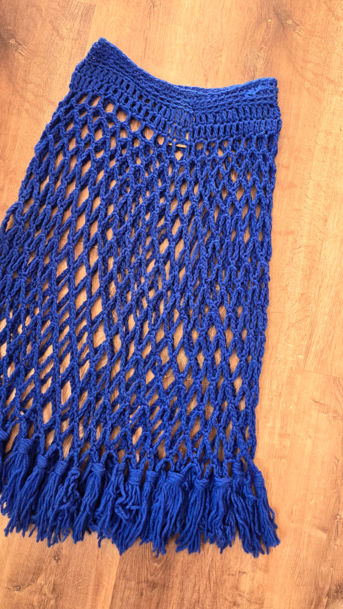 Blue handmade crochet skirt