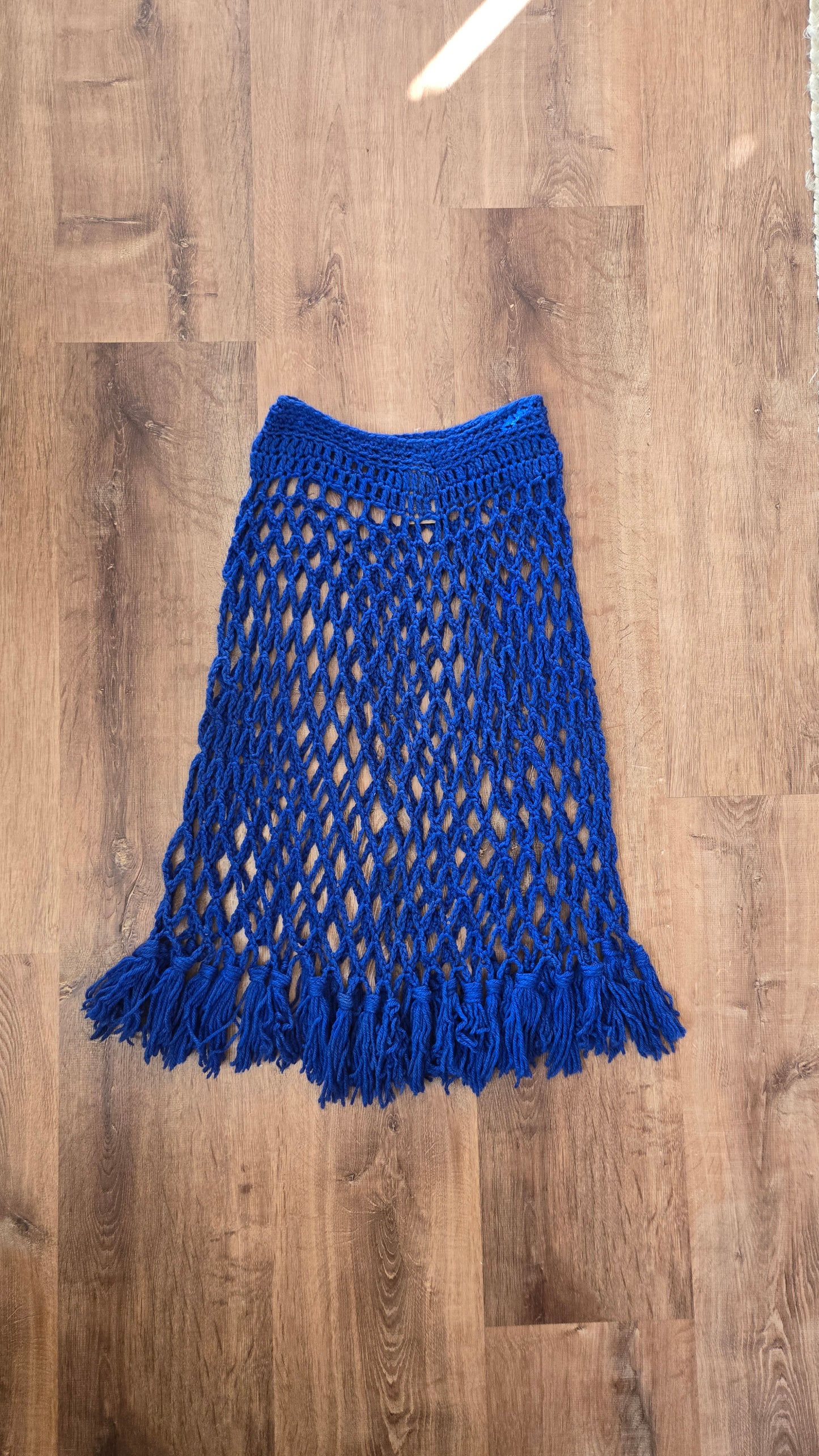 Blue handmade crochet skirt