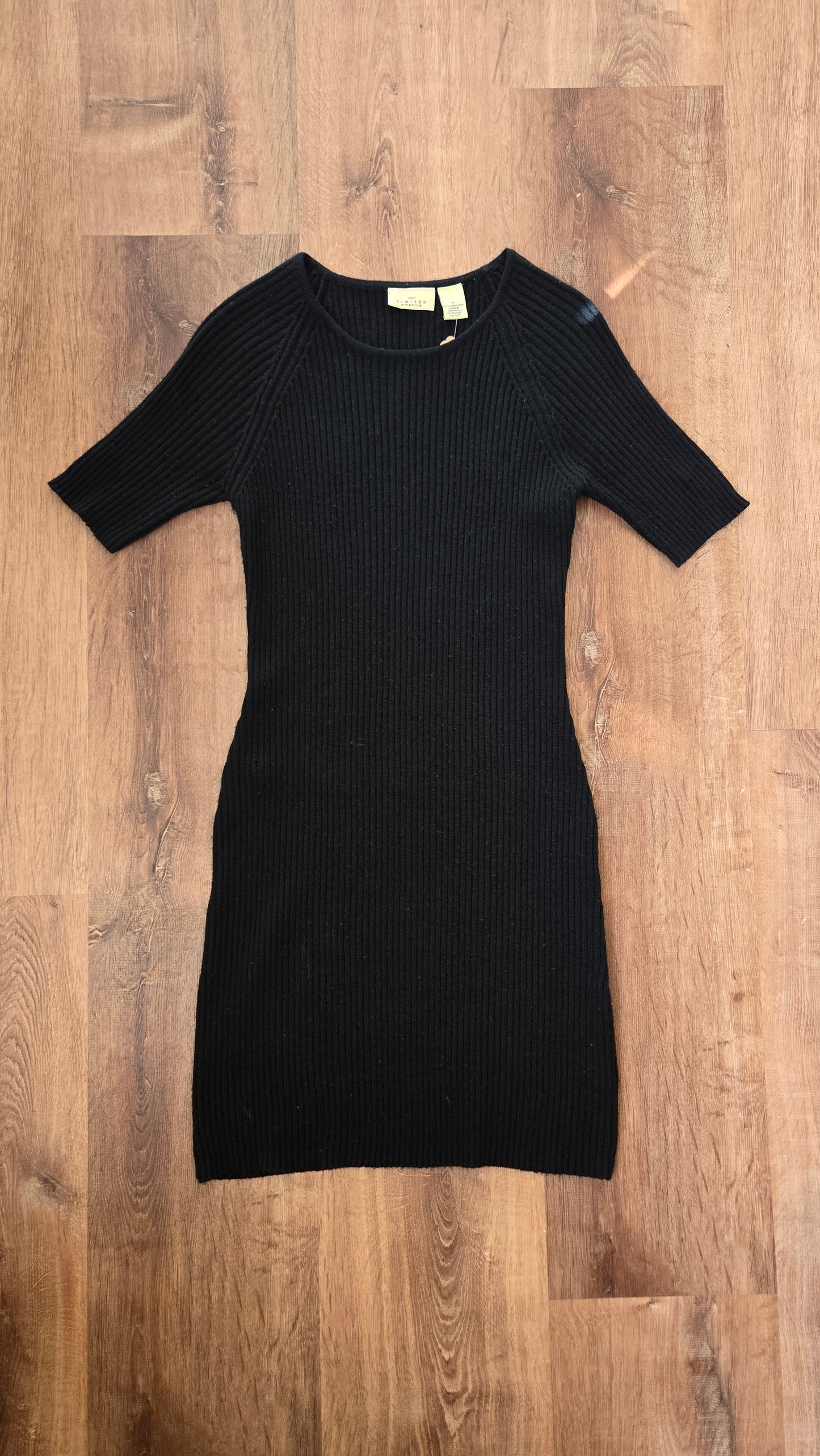 The Limited charcoal/black ribbed sweater dress