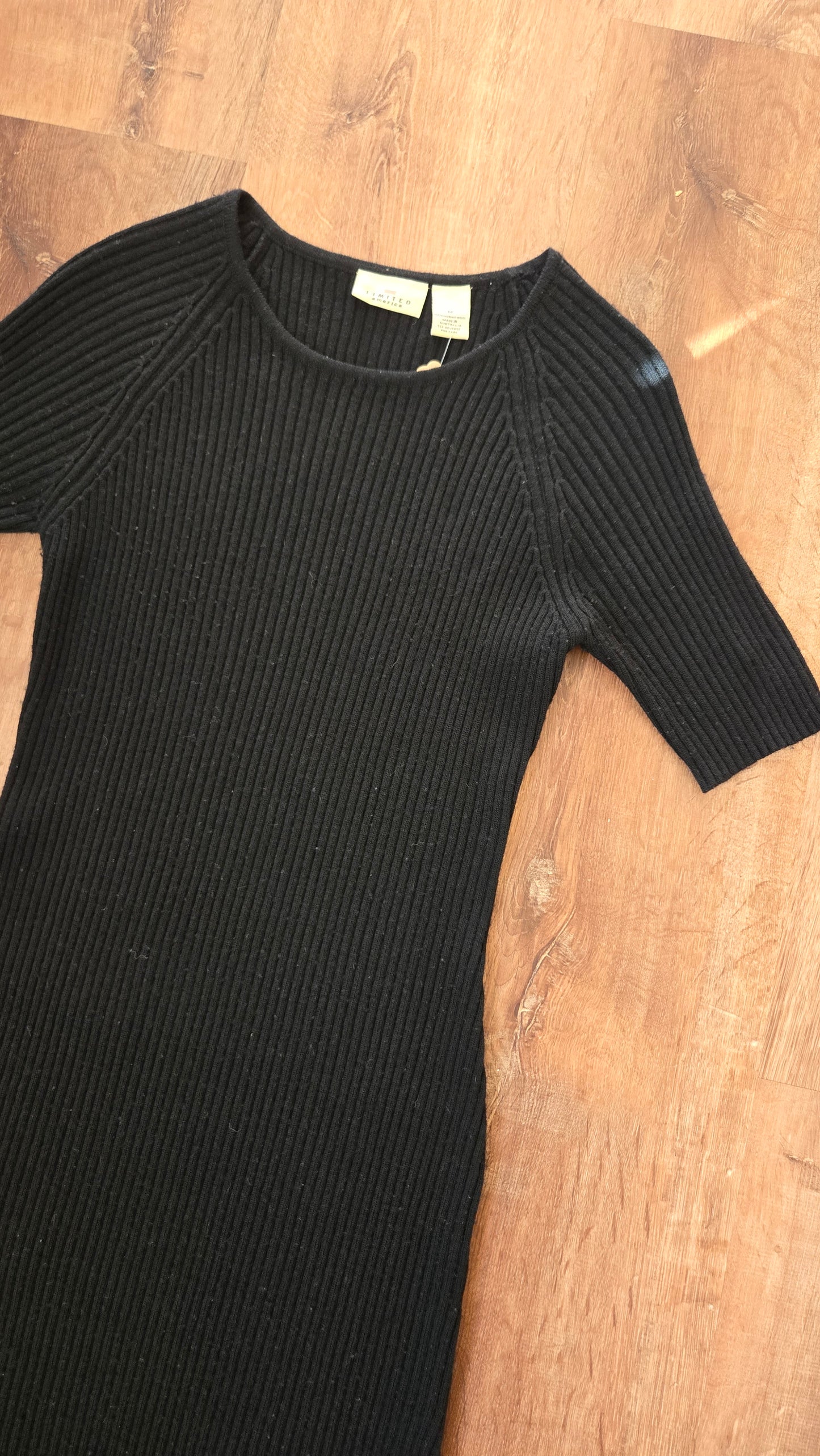 The Limited charcoal/black ribbed sweater dress