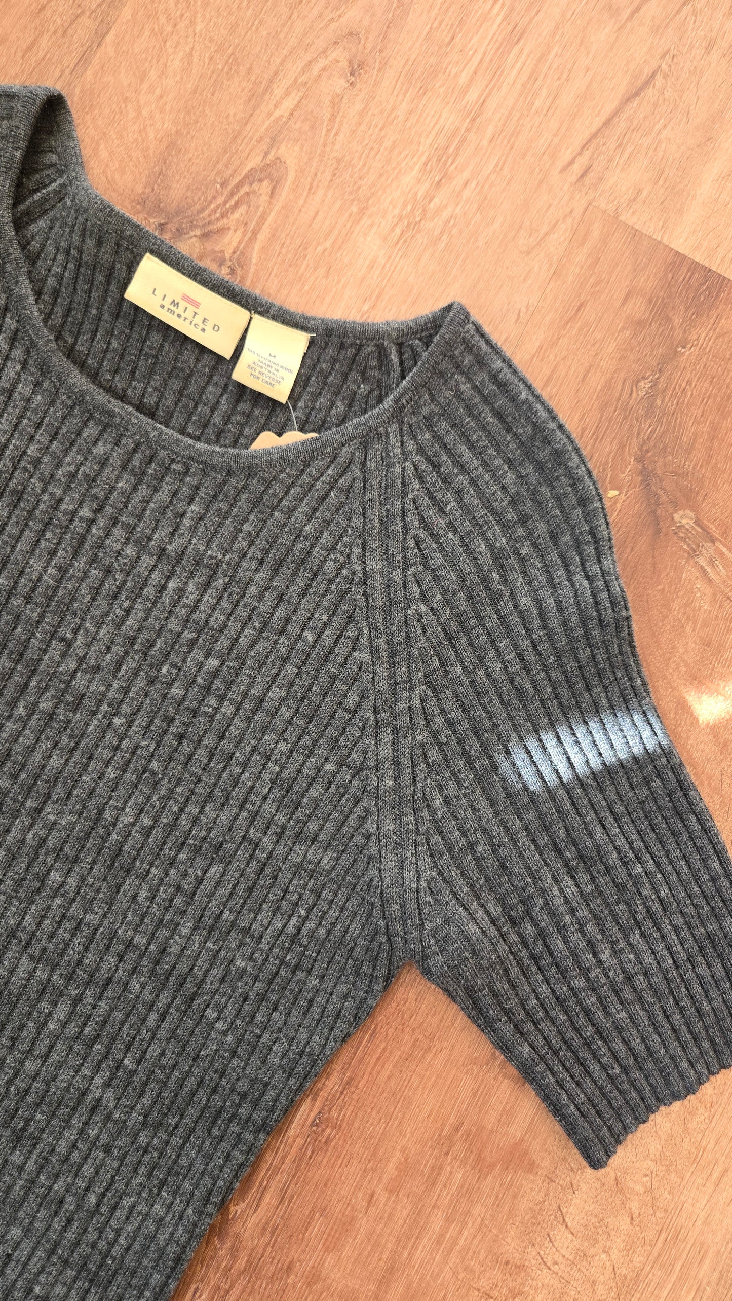 The Limited charcoal/black ribbed sweater dress