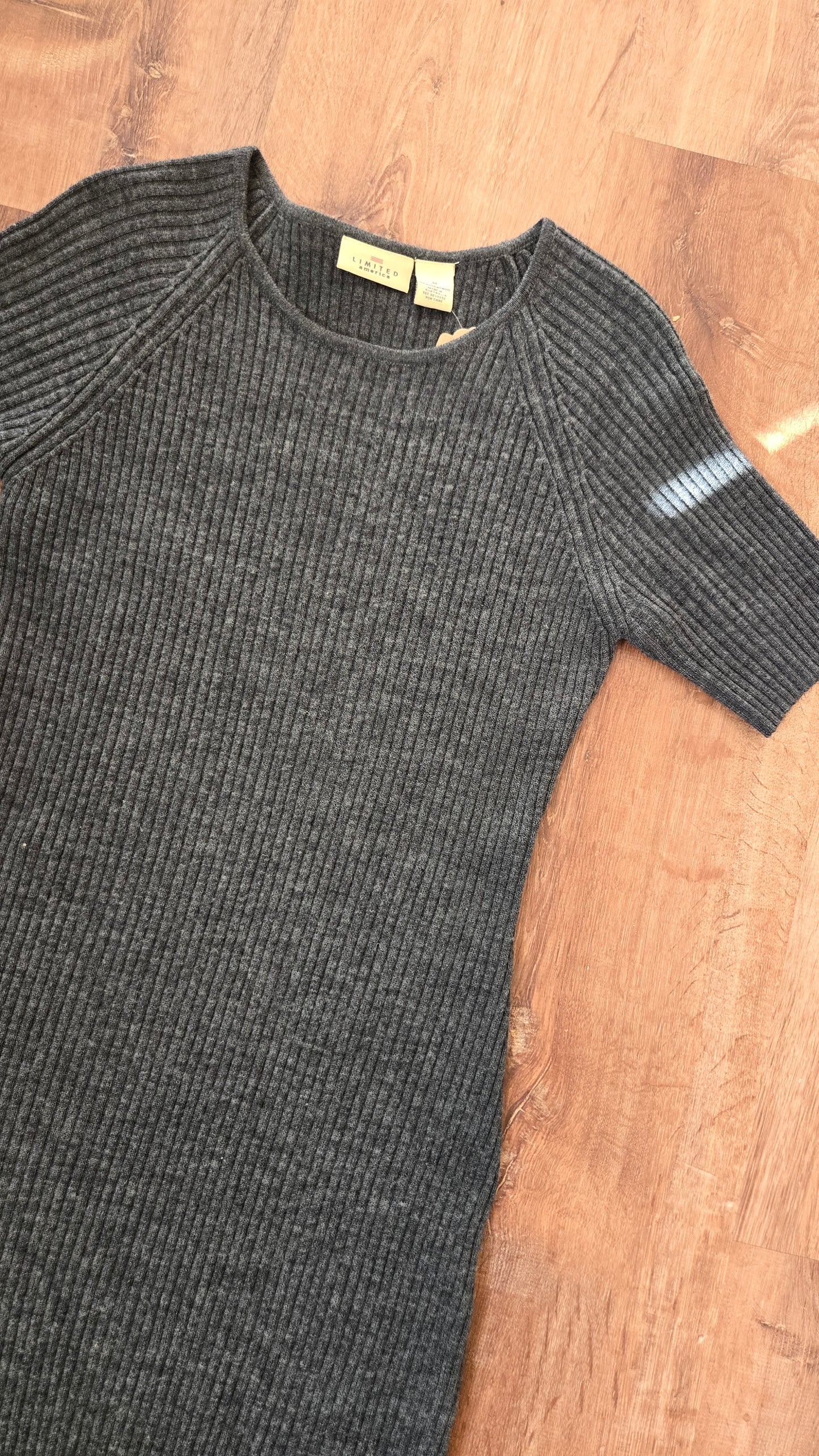 The Limited charcoal/black ribbed sweater dress