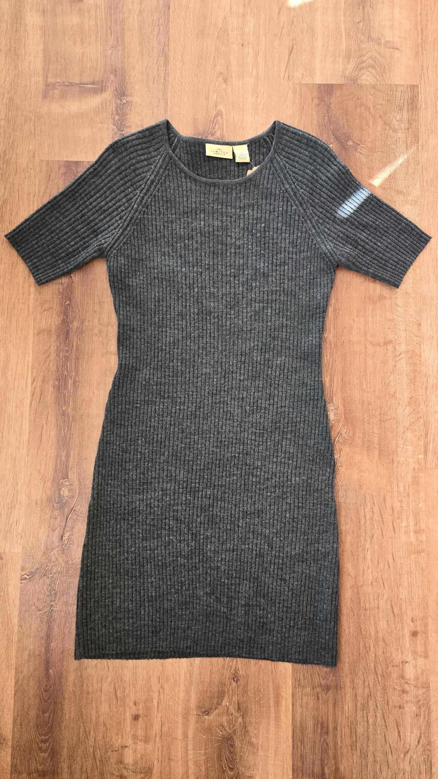 The Limited charcoal/black ribbed sweater dress