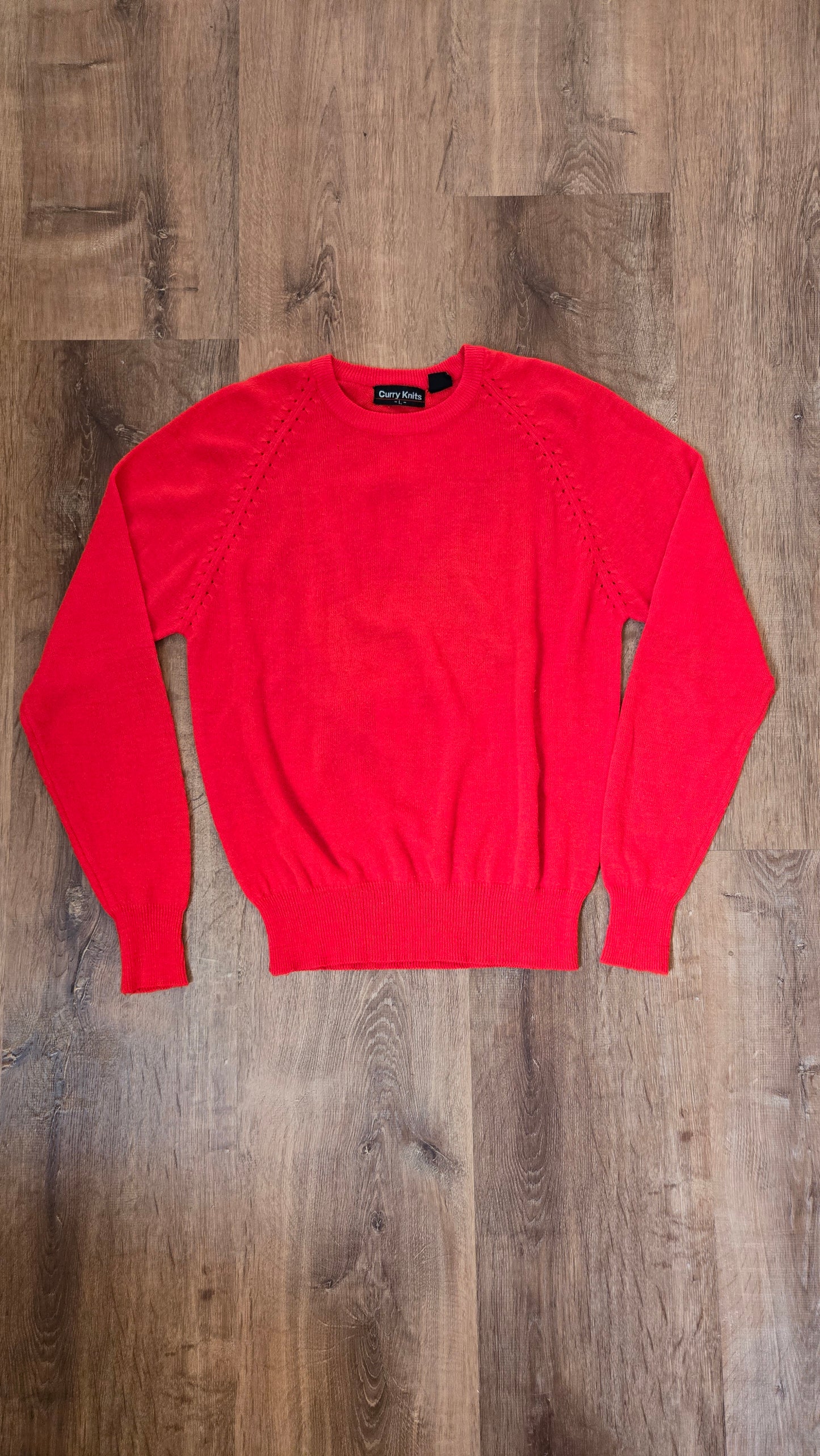 Curry Knits neon red/orange sweater