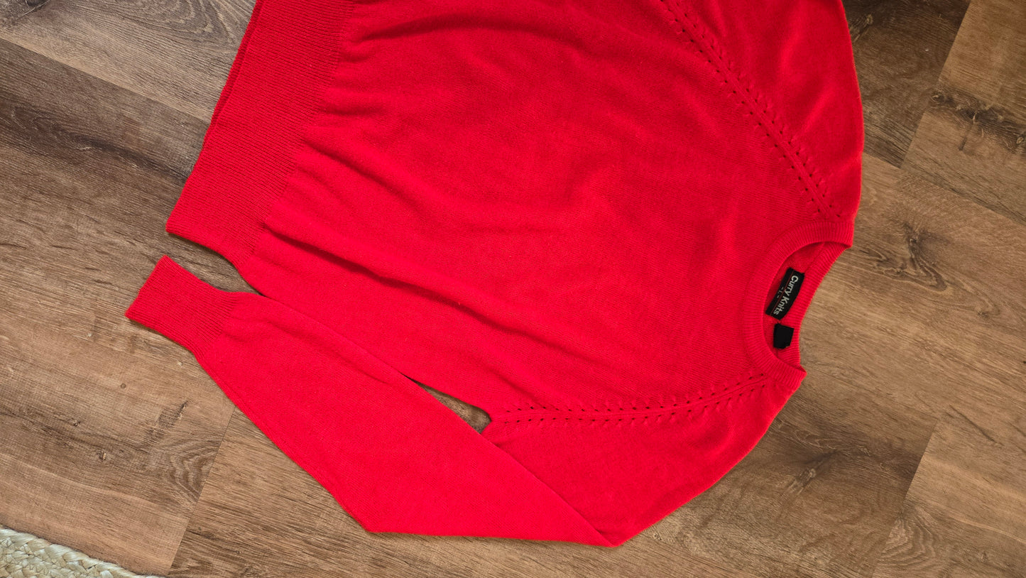 Curry Knits neon red/orange sweater