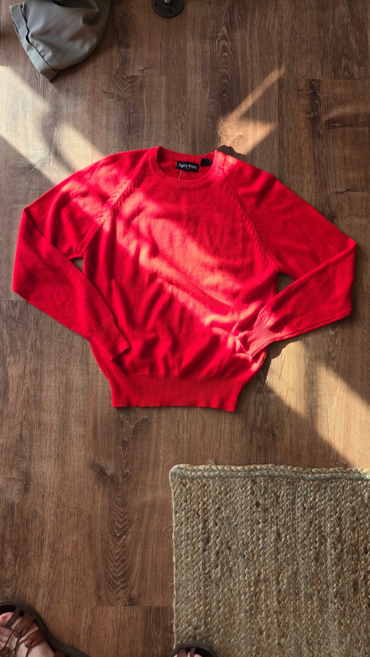 Curry Knits neon red/orange sweater