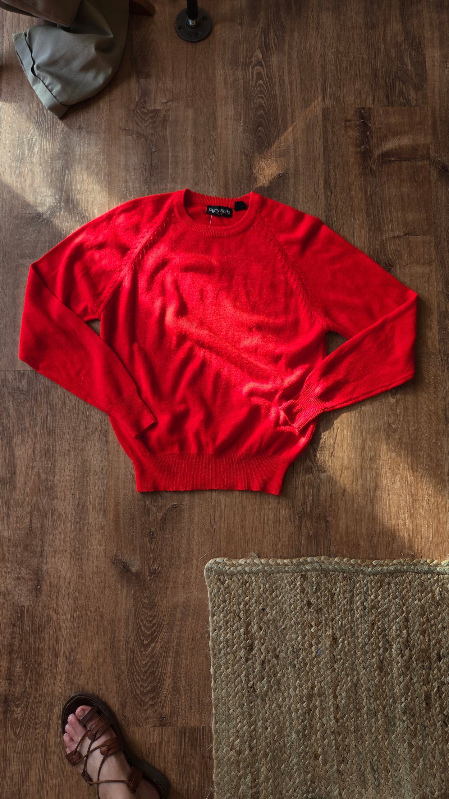 Curry Knits neon red/orange sweater