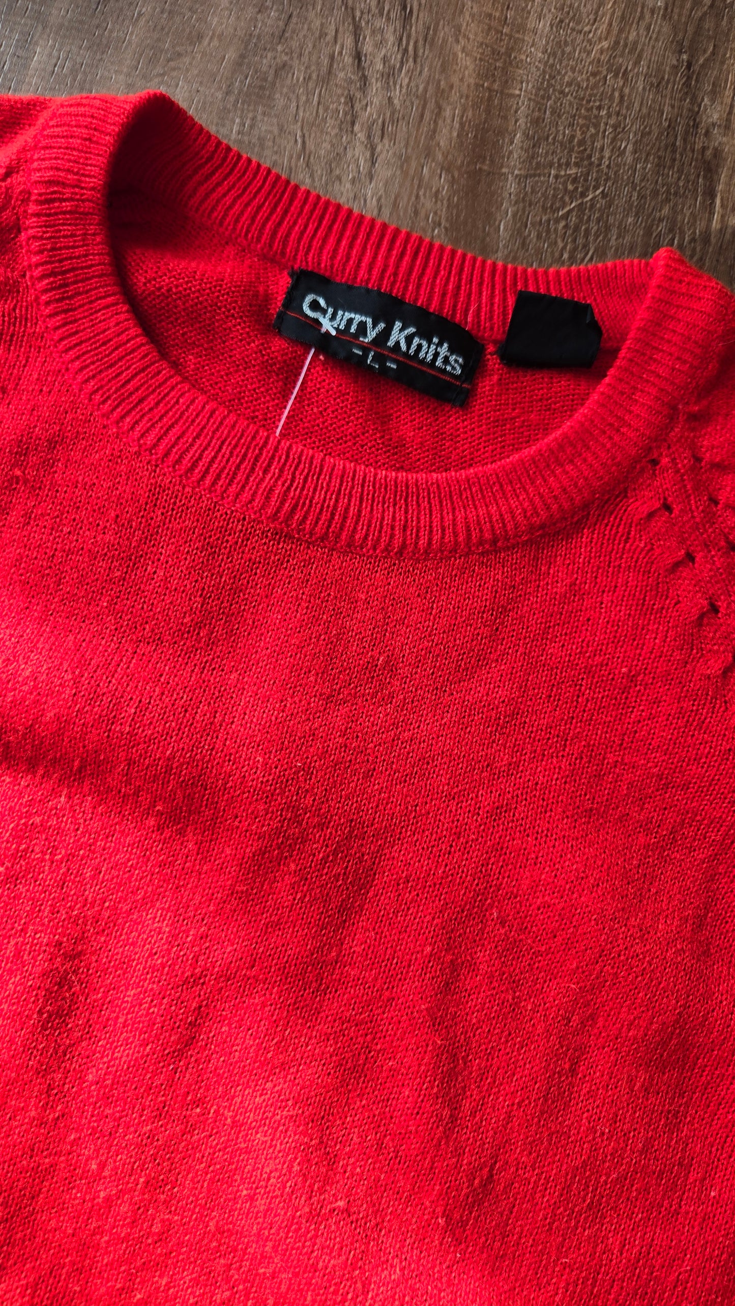 Curry Knits neon red/orange sweater