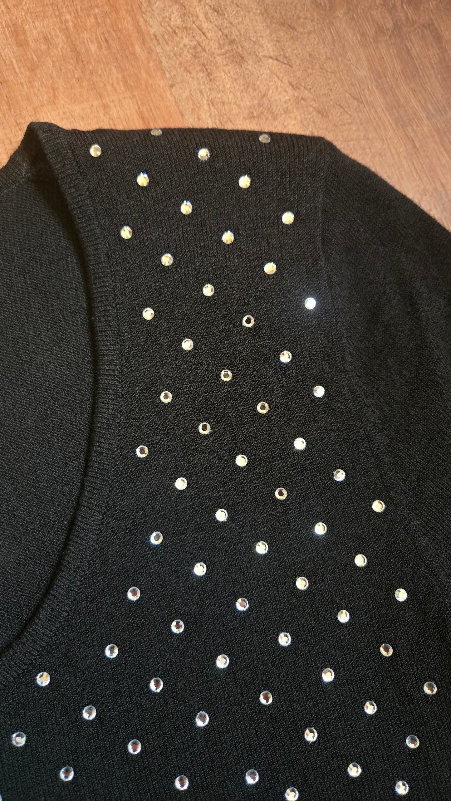 Cache rhinestone knit top