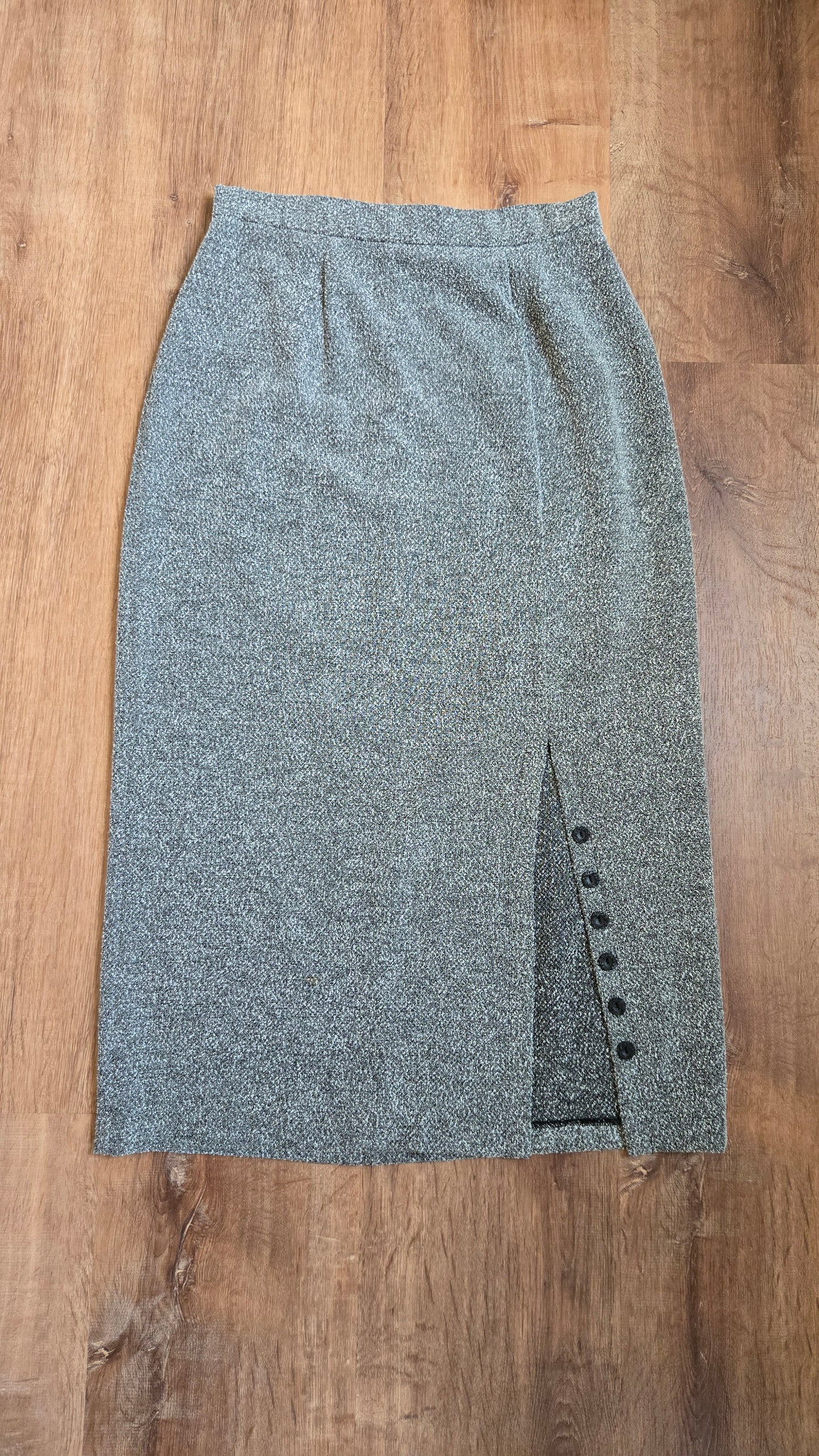 Connected Apparel marled button slit skirt