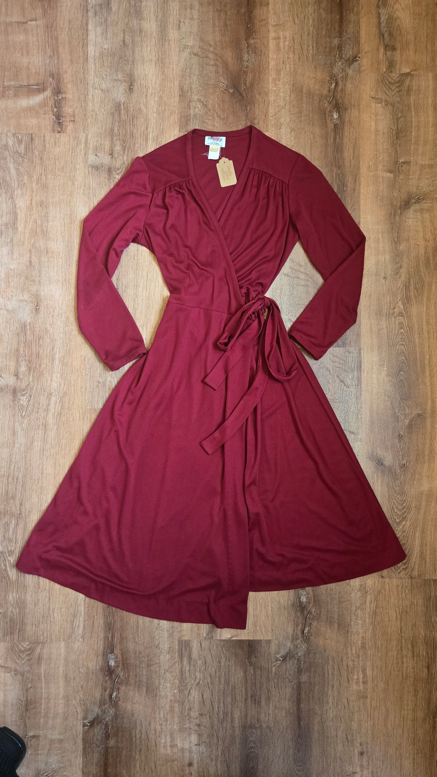 Lanz maroon wrap dress