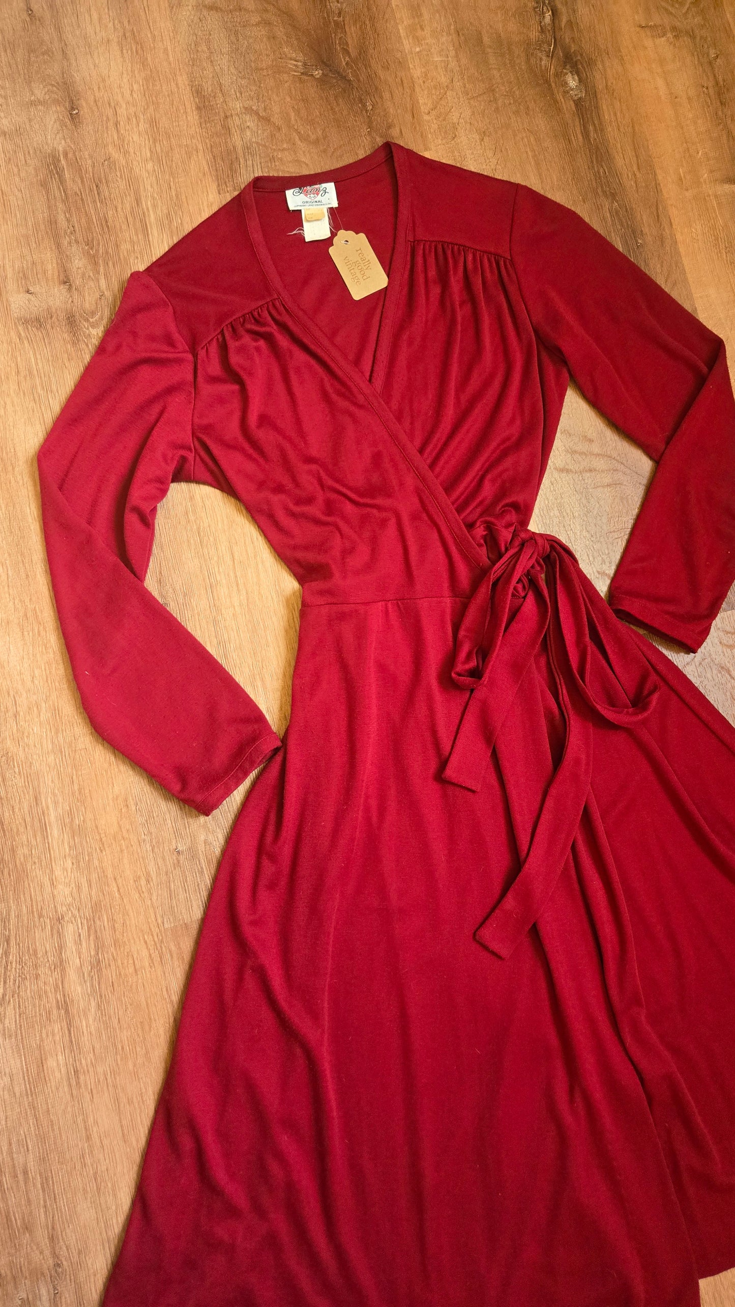 Lanz maroon wrap dress