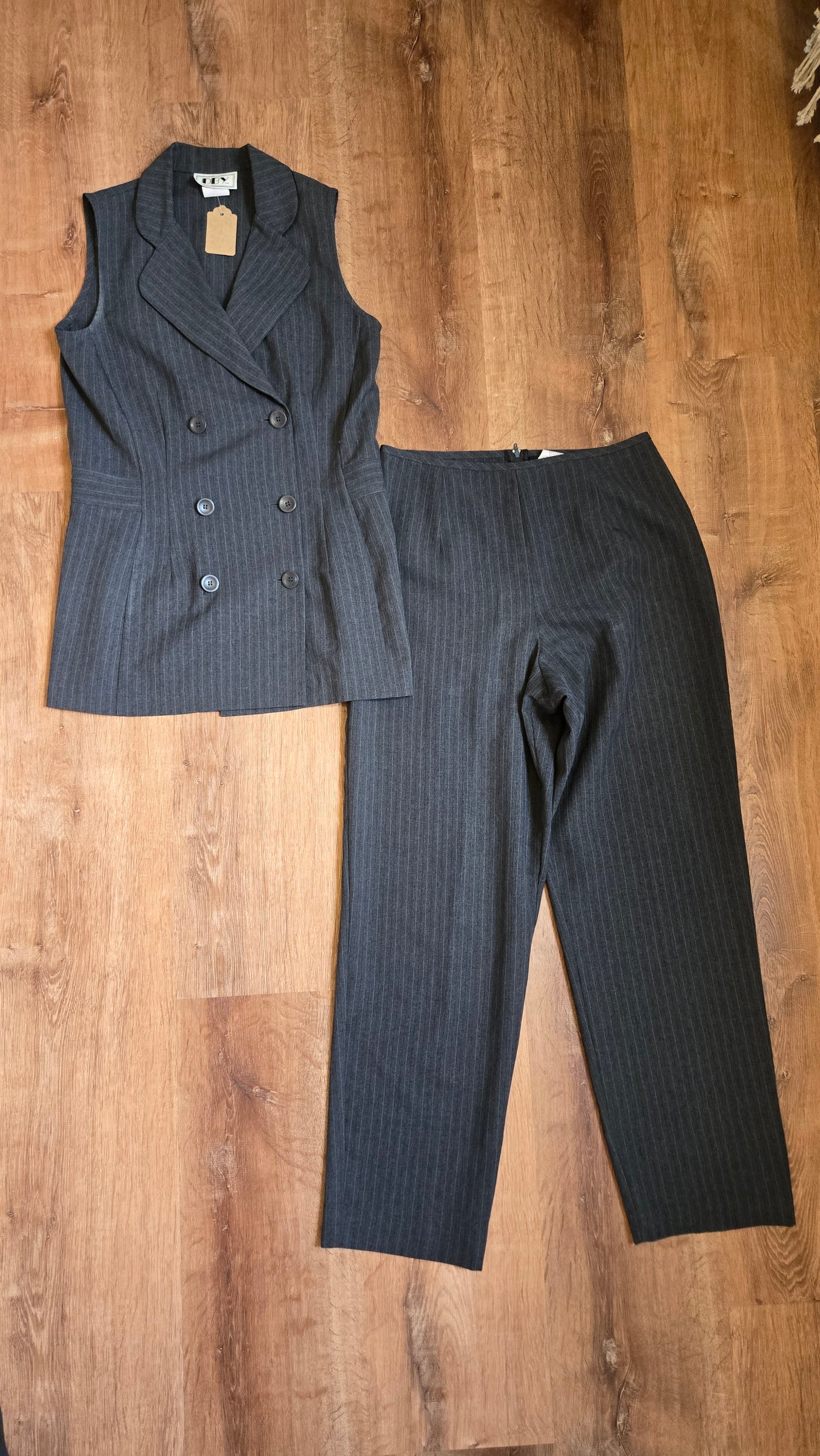 DBY pinstripe vest suit