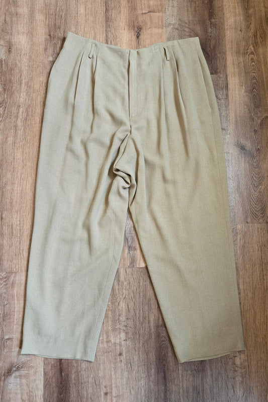 Dana Buchman beige woven high waist pants