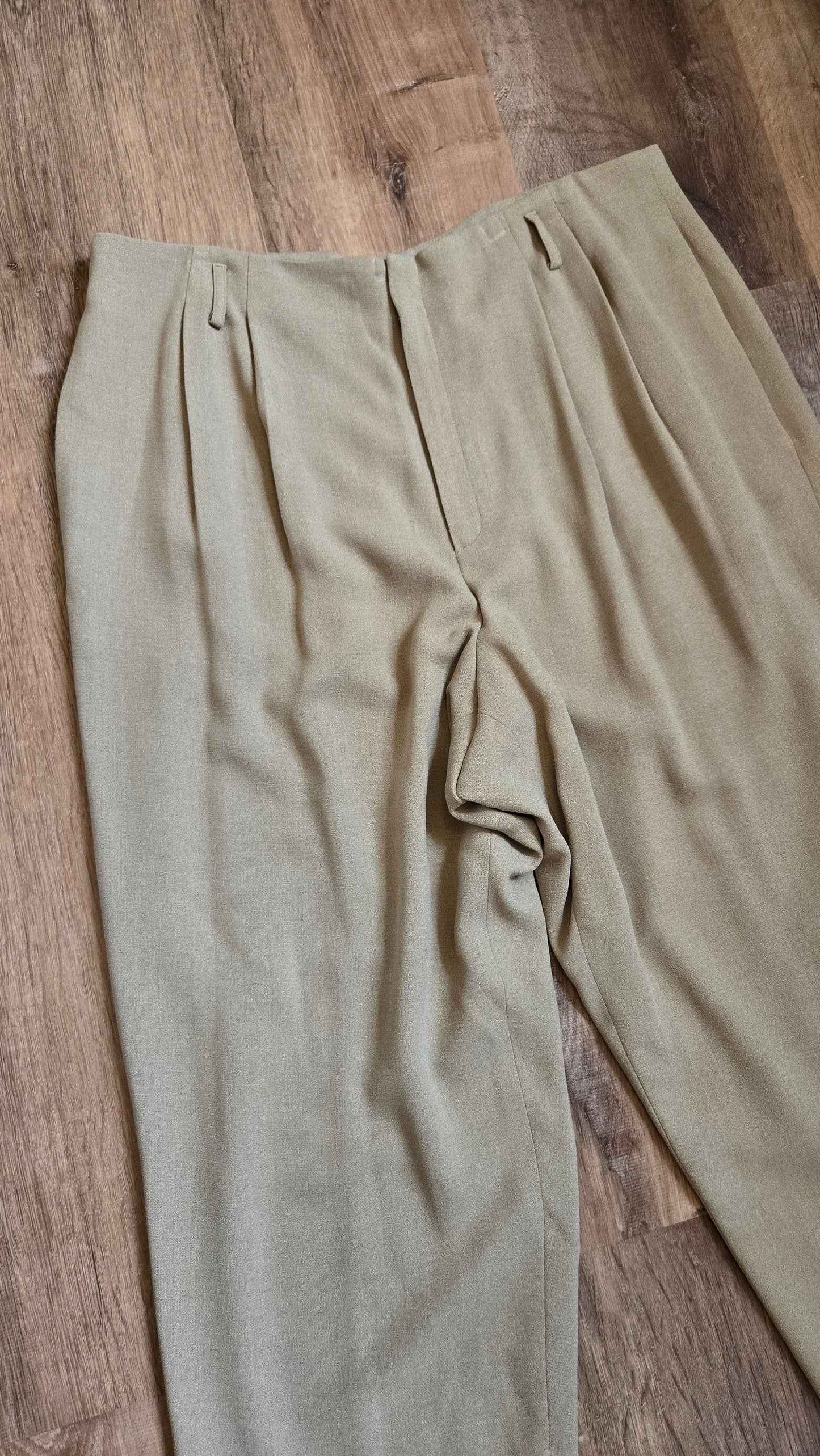 Dana Buchman beige woven high waist pants