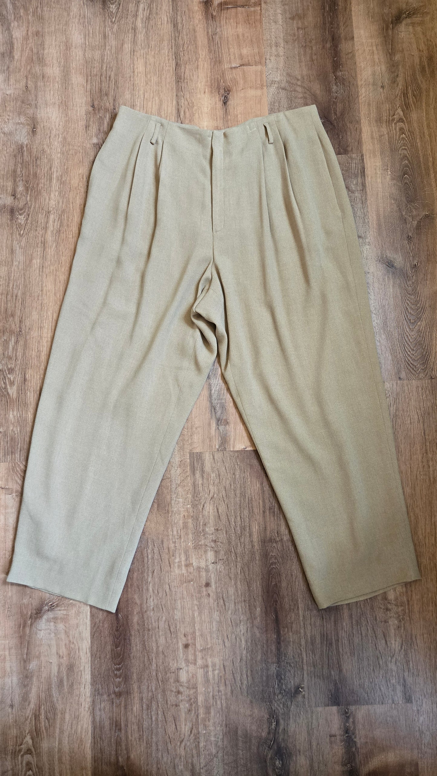 Dana Buchman beige woven high waist pants