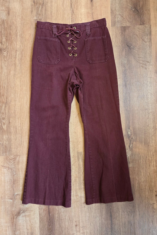 Lady Wrangler lace-front wine flares - rare!