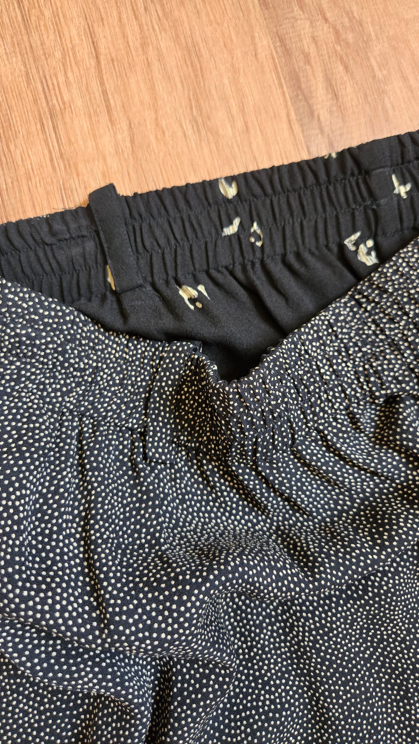 Polka dot/floral reversible pants!