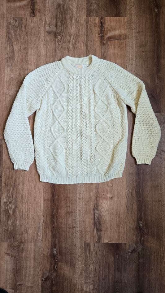 Cream Aran-style sweater