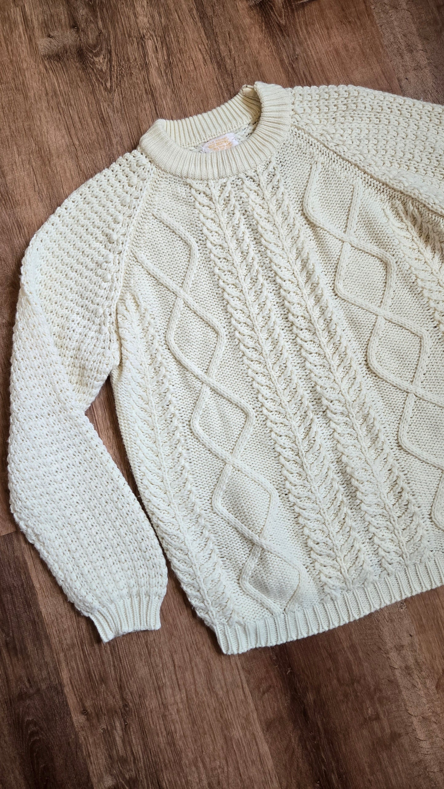 Cream Aran-style sweater