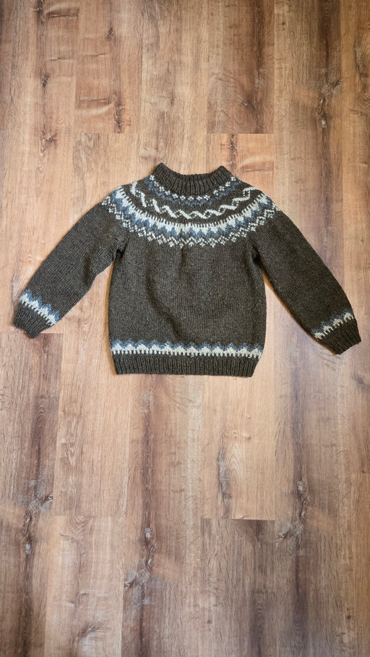 Brown Icelandic-style sweater